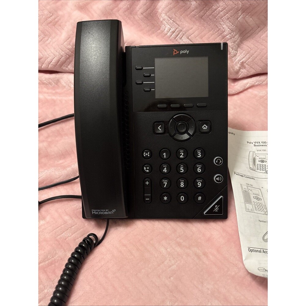 Poly VVX 250 IP Phone Corded Desktop Wall Mountable Black Model